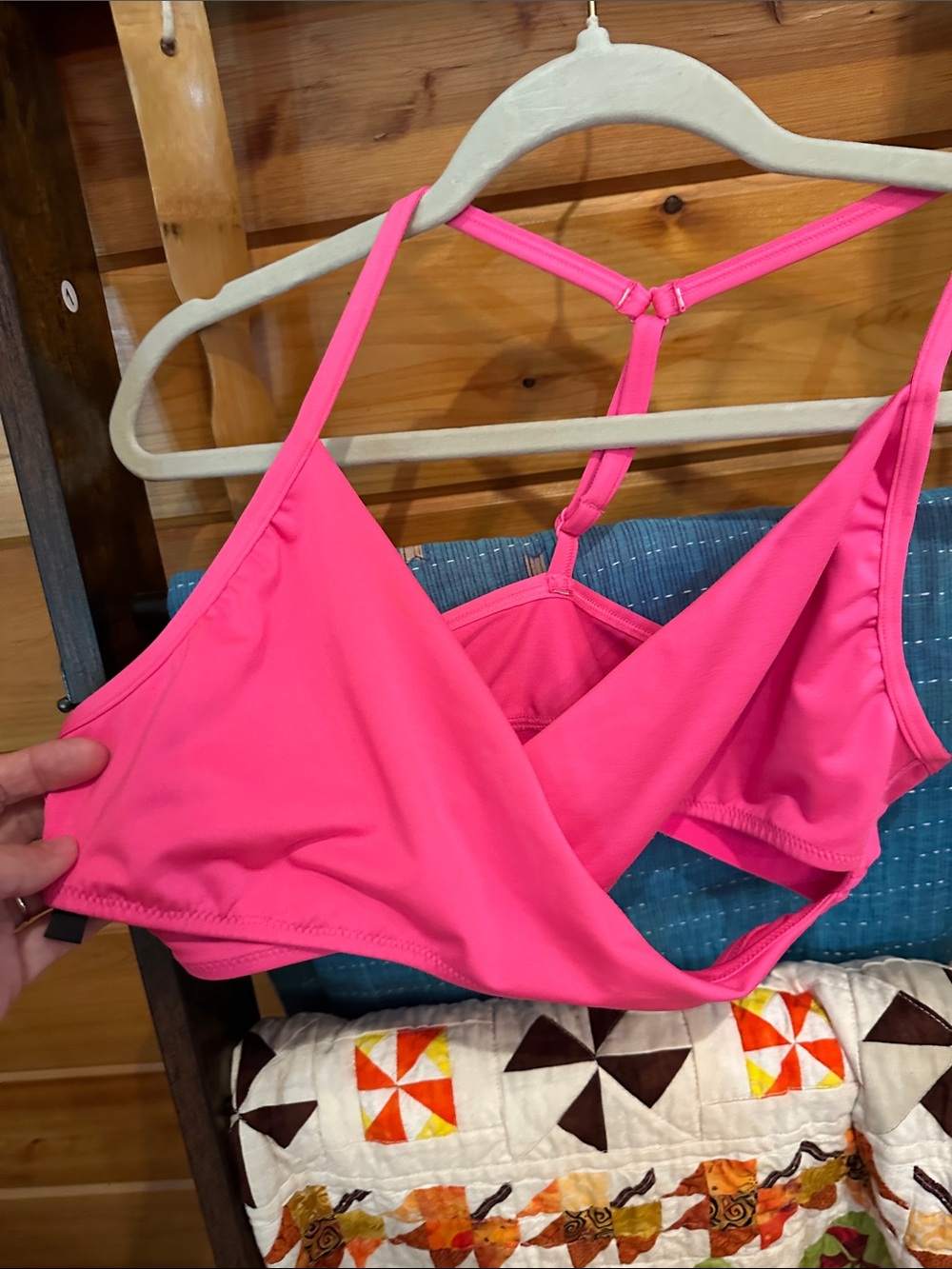PINK Victoria's Secret Hot Pink Racerback sport to swim top